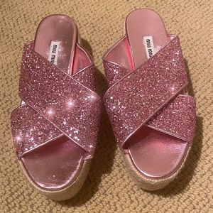 RARE Miu Miu Espadrille Platform Sandals